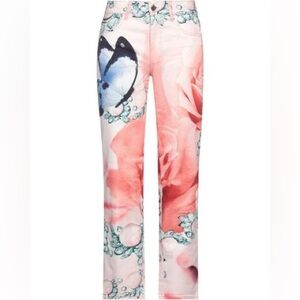 JUST CAVALLI -BNWT- $495 pink pearl and butterfly jeans RARE! Very hard to find!